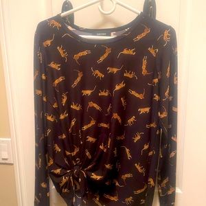 Karen Kane fun leopard shirt